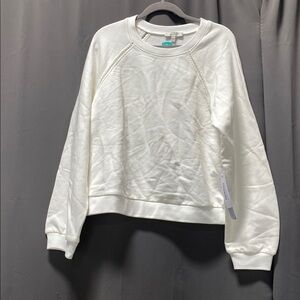Pale Sky Bridgette Long Sleeve Crew Neck Knit Top Off White - L